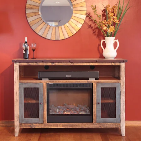 Fireplace TV Stand with Soundbar Component Area